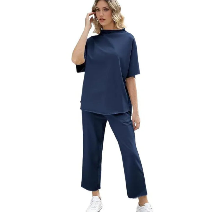Lisa | Dames broekenset met opstaande hals en culotte
