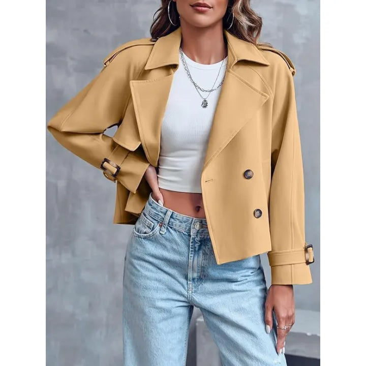 Gianna | Dames trenchjack met revers en dubbele knopen
