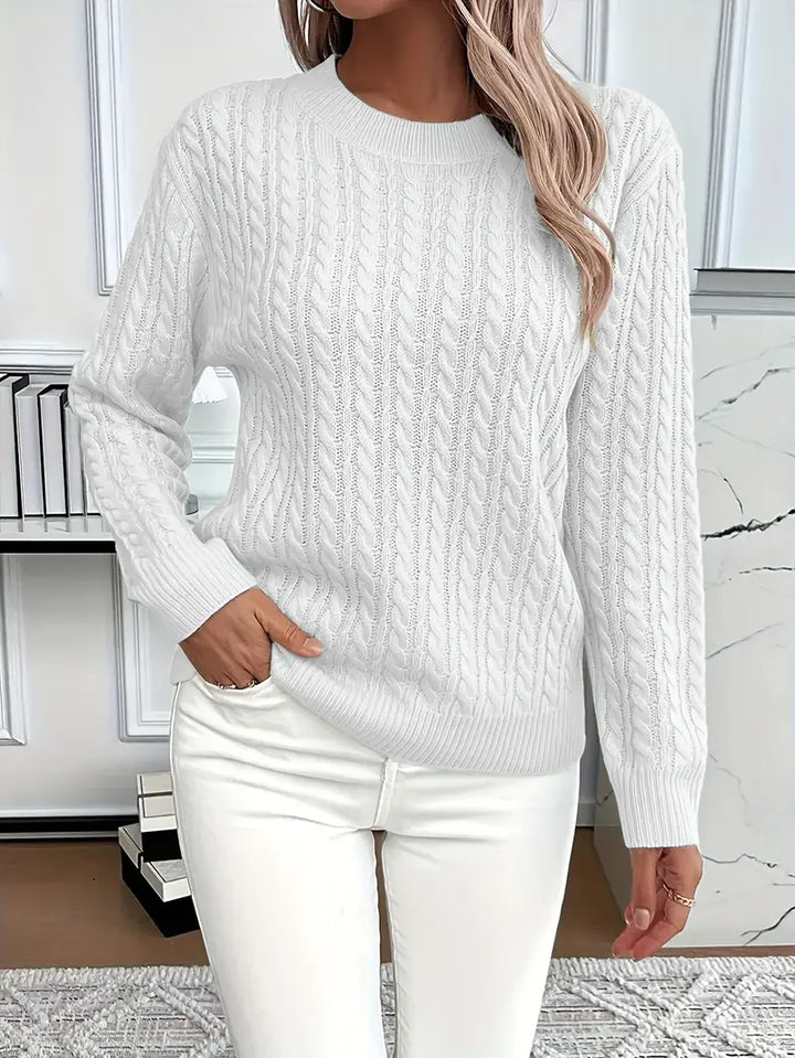 Dames Kabelgebreide Trui Relaxed Fit