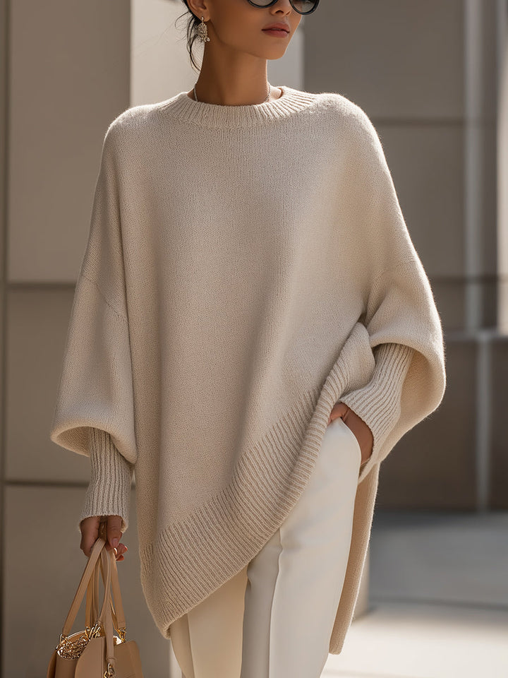 Dames Oversized Batwing Gebreide Poncho Trui