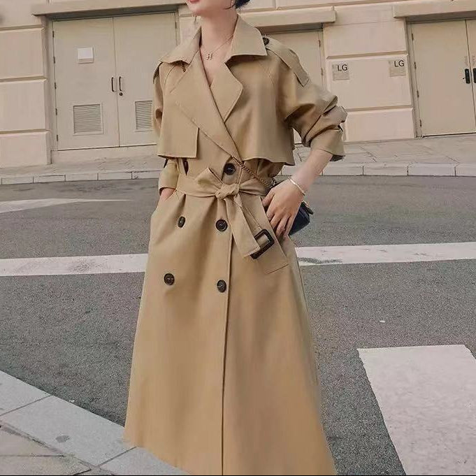Amy | Dames trenchcoat met revers en ceintuur