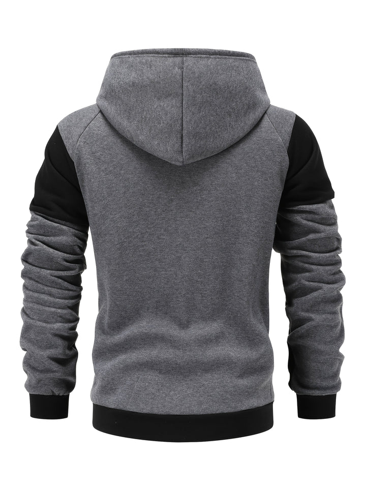 Bryce | Kleurblok Rits-Hoodie Jas