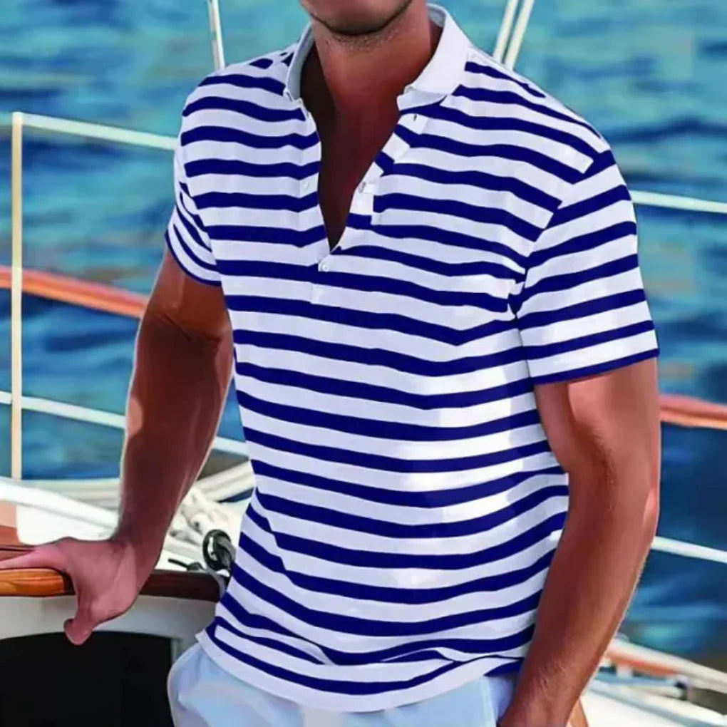 Retro gestreept poloshirt voor heren