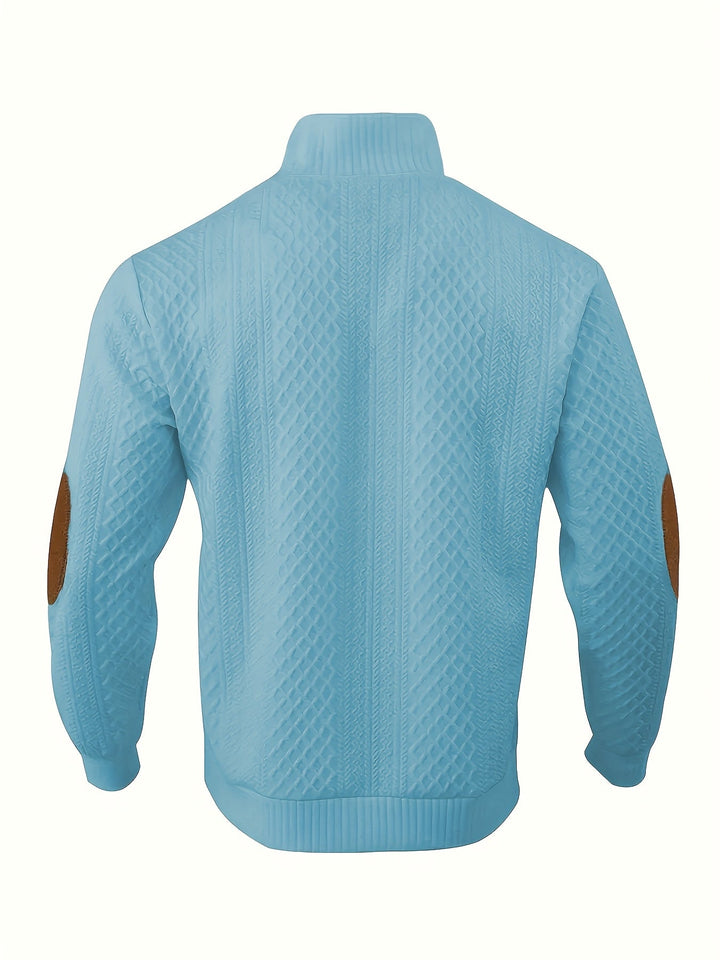 Ronan | Staande Kraag Knop Henley Trui