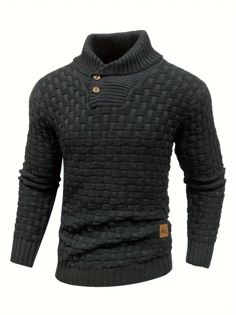 Heren Textured Half-Zip Breisweater
