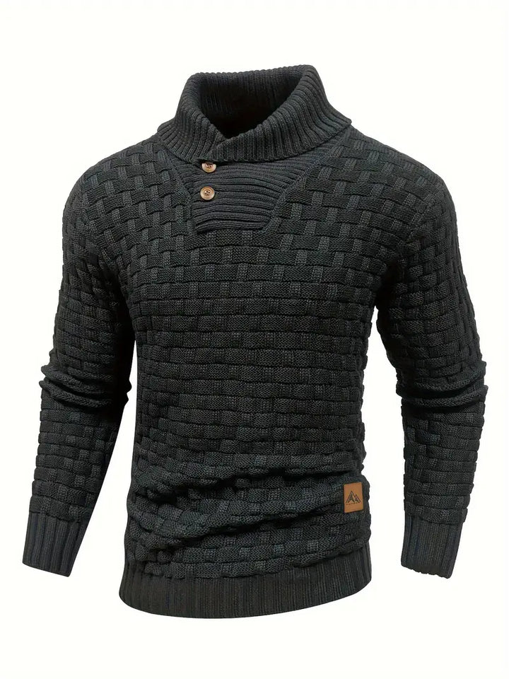 Heren Textured Half-Zip Breisweater