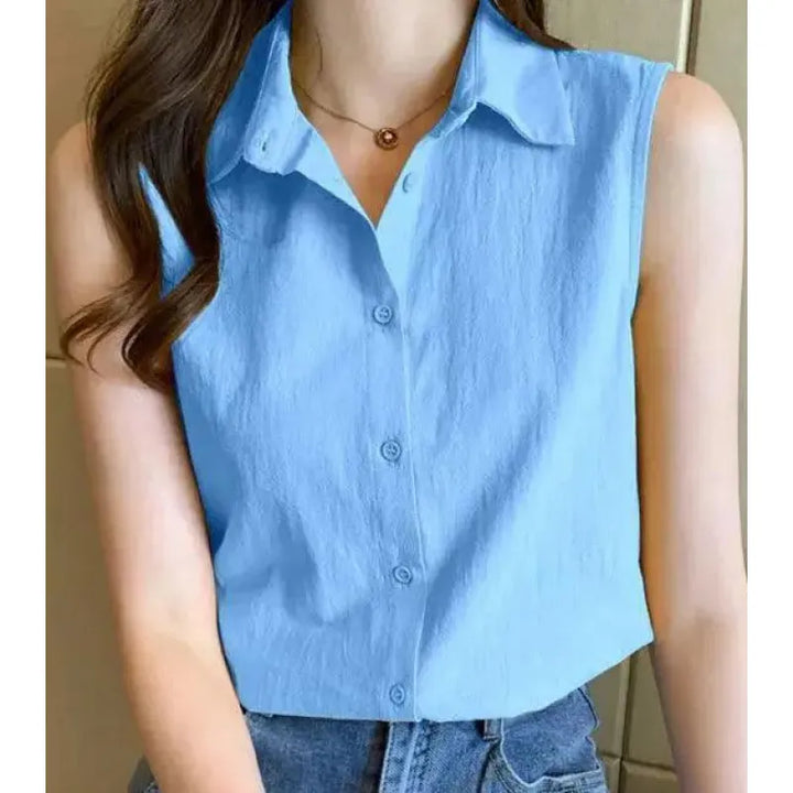 Adelaide | Damesblouse met puntkraag en knoopsluiting