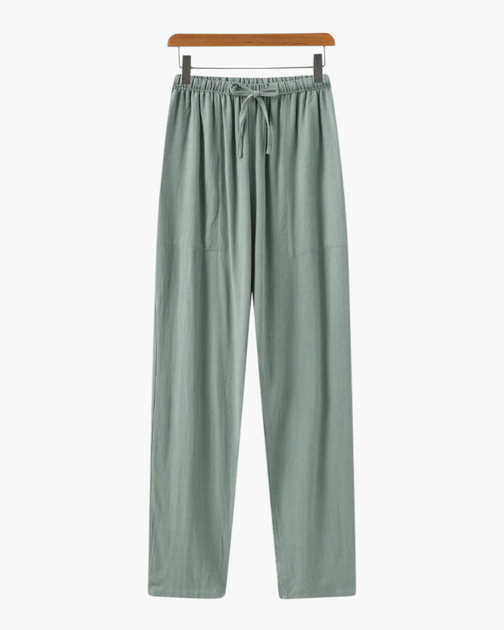 Adrian | Lichte Slim Fit Heren Zomer Linnenbroek met Koord