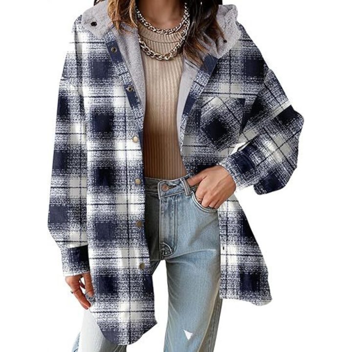 Tallulah - Ontspannen gesneden hoodie in ruitpatroon