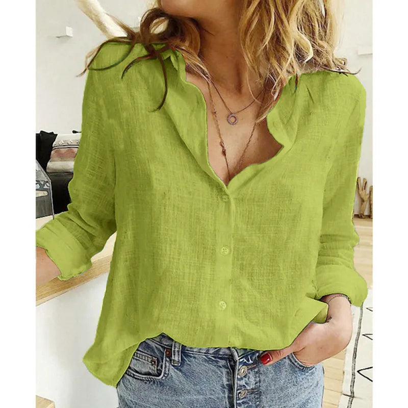 Mia | Dames blouse met kraag en knoopsluiting