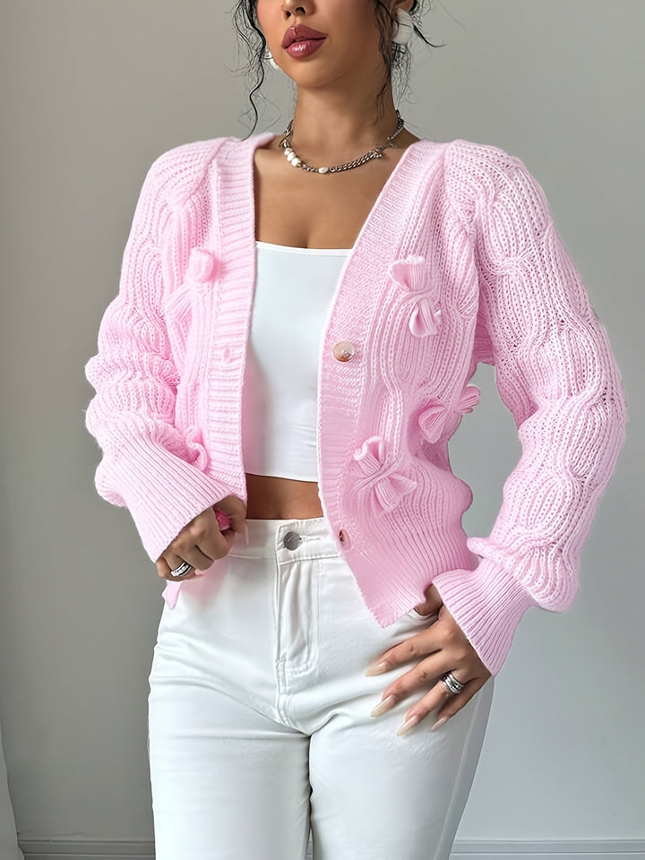 Juniper | Zachte Cardigan met Boogdetail en Lange Mouwen