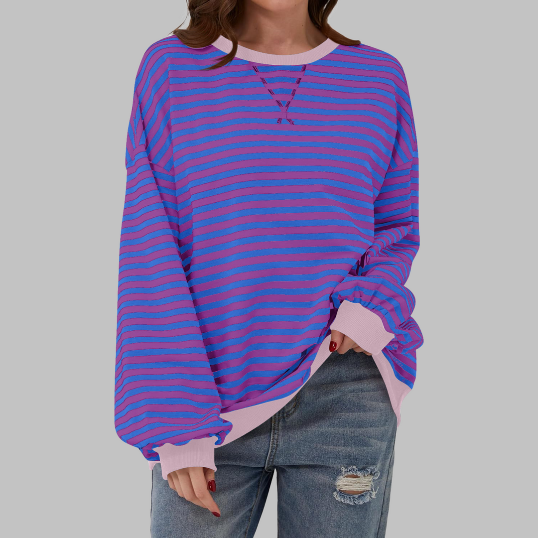 LUKA - Gestreept lange mouwen-Casual-Sweatshirt met Ronde Hals