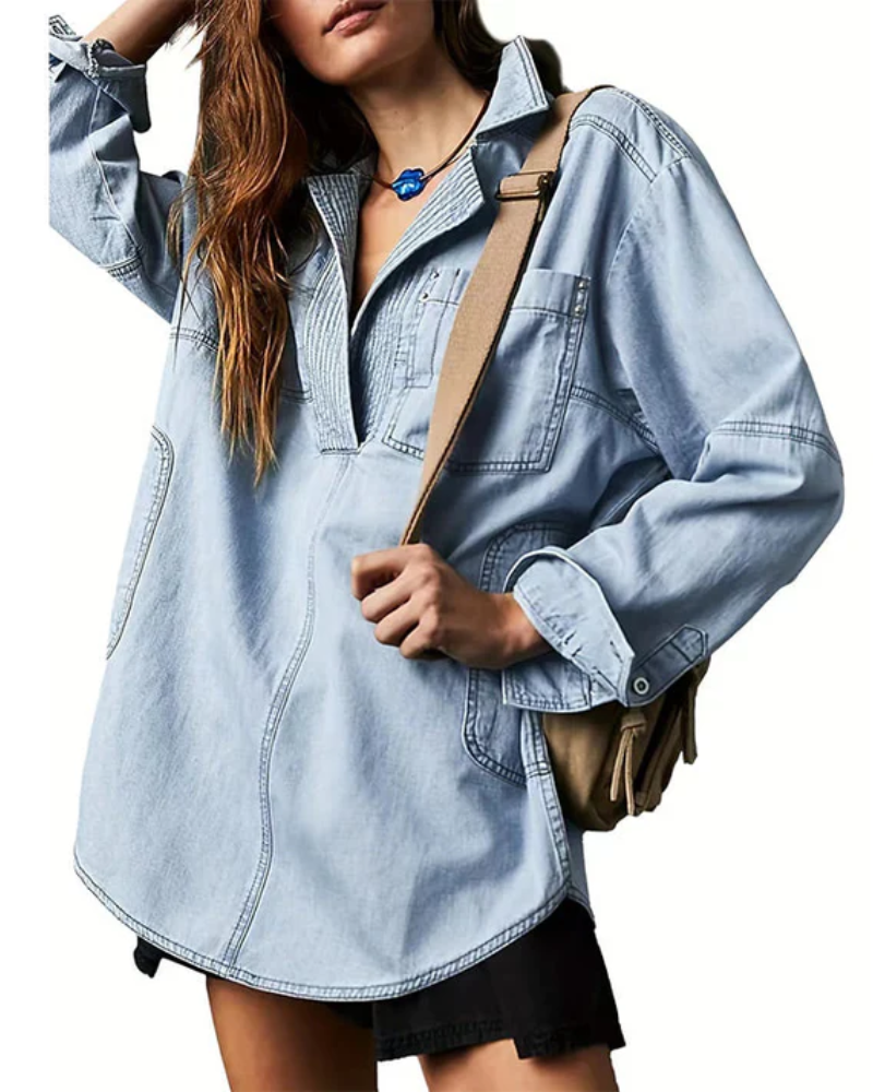 Micah - Oversized Denim Pullover