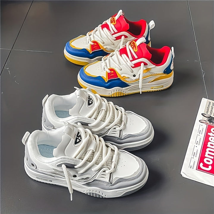 Heren All-Season Vetersportschoenen met Geometrisch Kleurblokpatroon