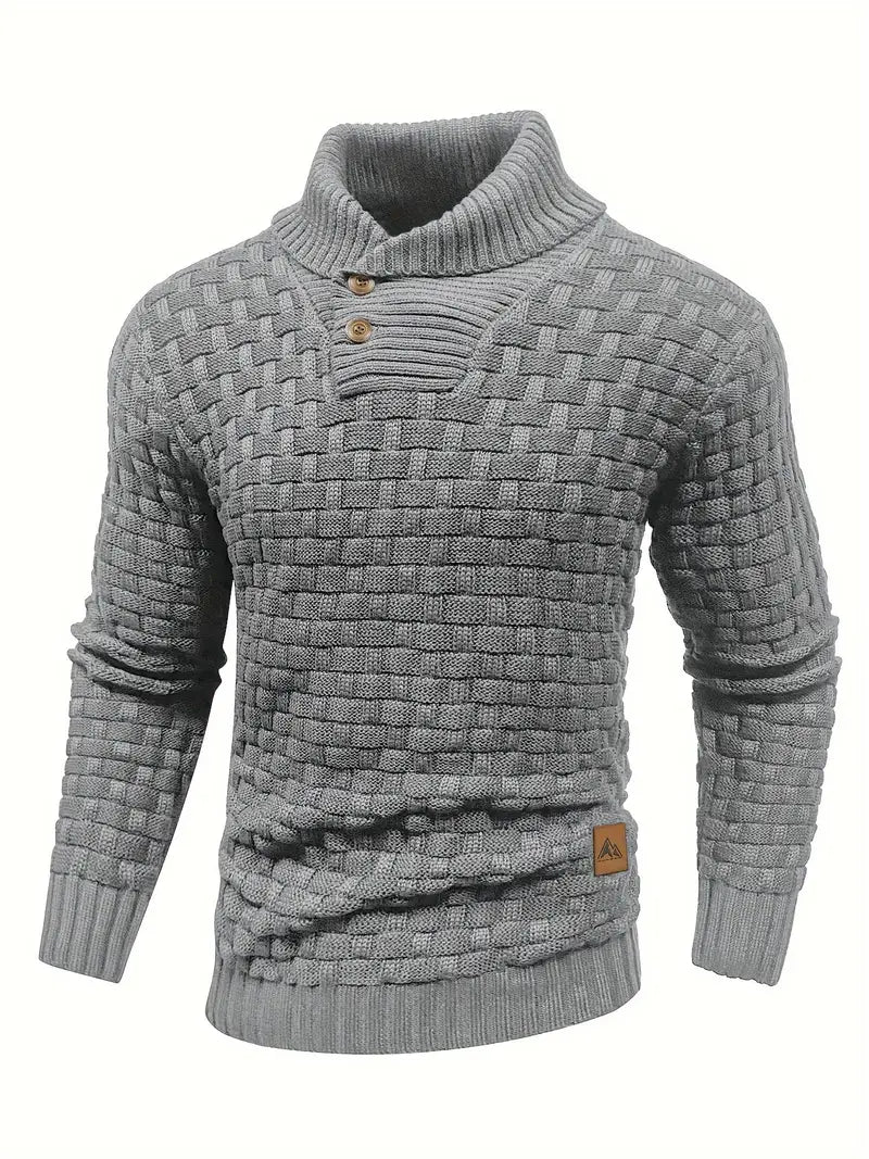 Heren Textured Half-Zip Breisweater