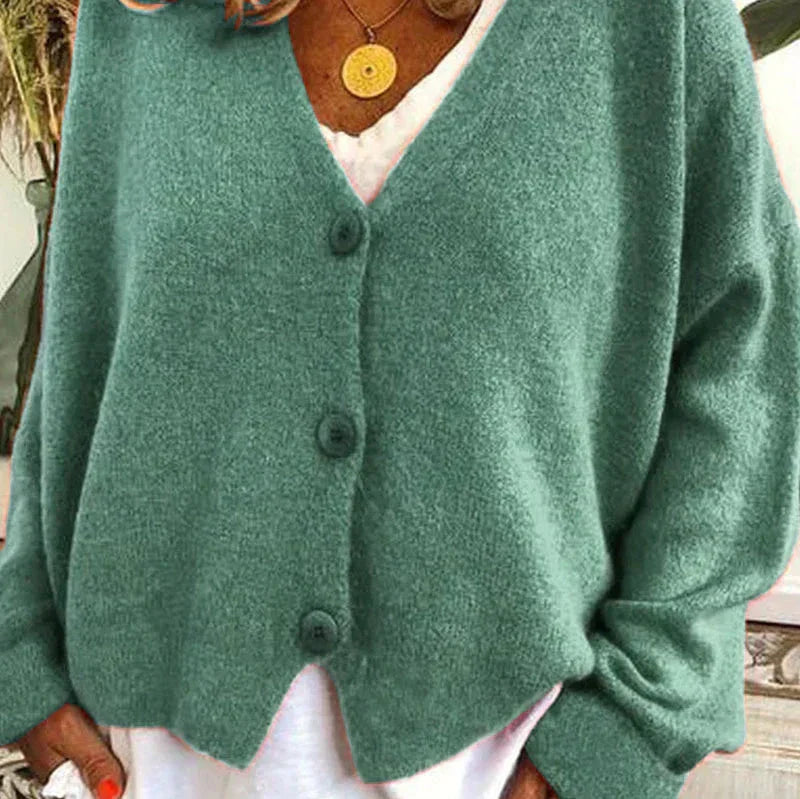 Alicia | Dames V-Hals Knopen Cardigan