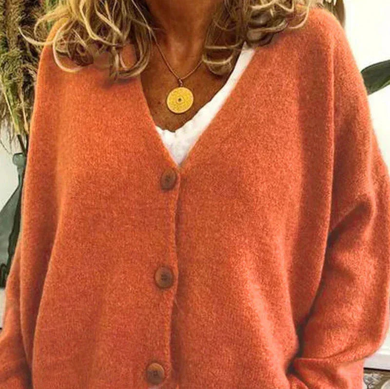 Alicia | Dames V-Hals Knopen Cardigan