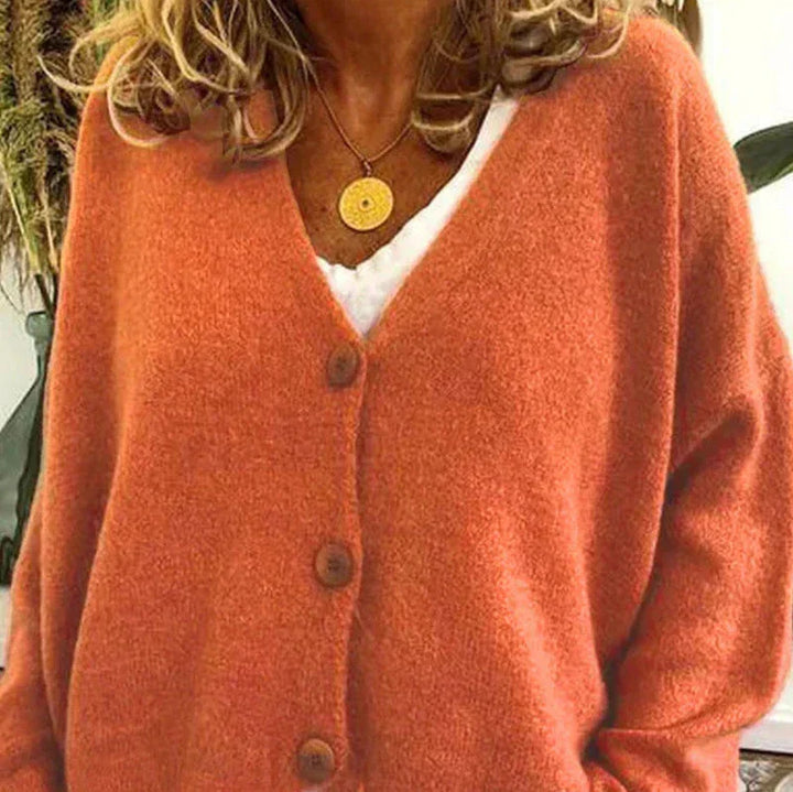 Alicia | Dames V-Hals Knopen Cardigan