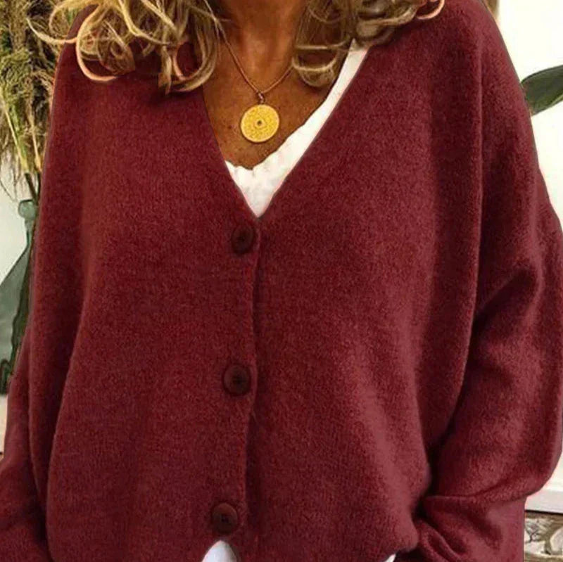 Alicia | Dames V-Hals Knopen Cardigan
