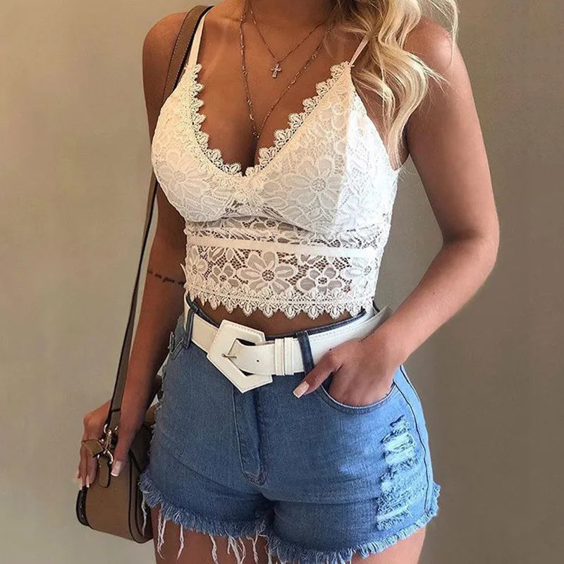 Mory | Dames bralette met kant en spaghettibandjes