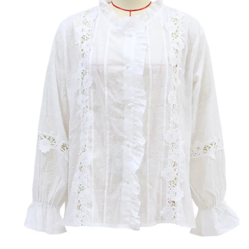 Elarine | Damesblouse met ruches en kanten details