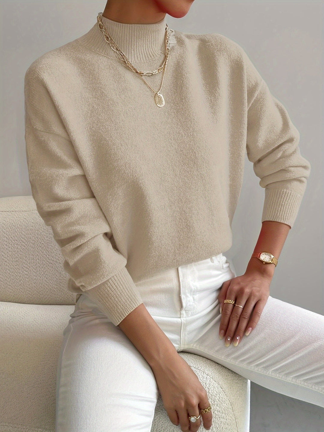 Lorelei | Verfijnde Mock Neck Trui