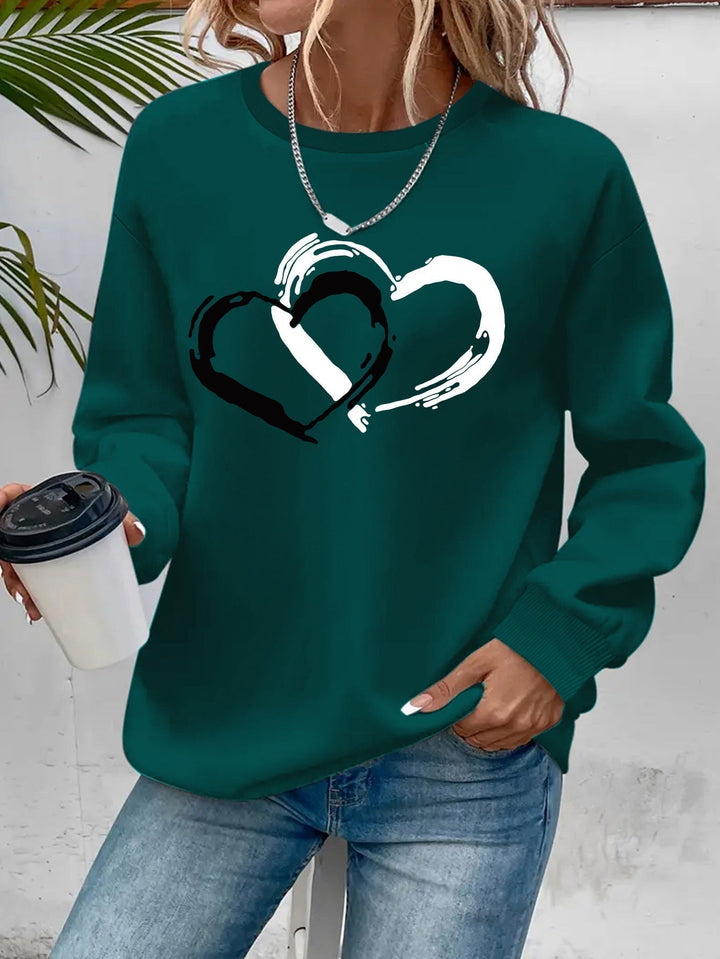 ZOEY – DUBBELE HART GRAFISCHE SWEATSHIRT