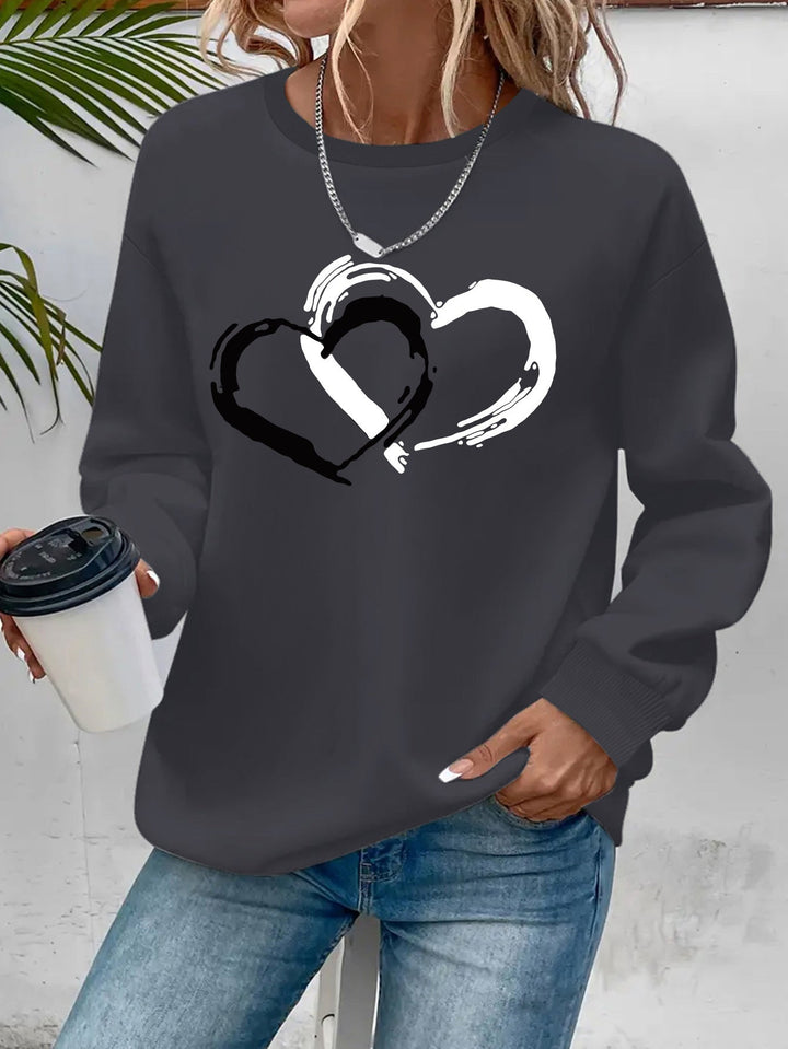 ZOEY – DUBBELE HART GRAFISCHE SWEATSHIRT