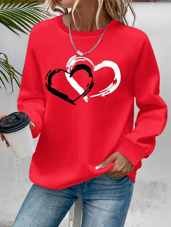 ZOEY – DUBBELE HART GRAFISCHE SWEATSHIRT