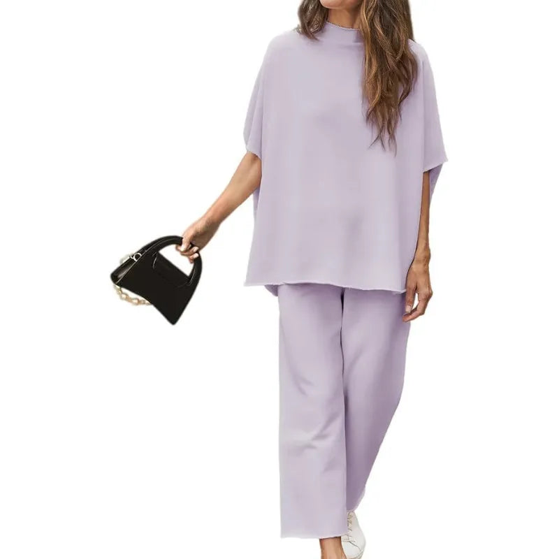 Lisa | Dames broekenset met opstaande hals en culotte