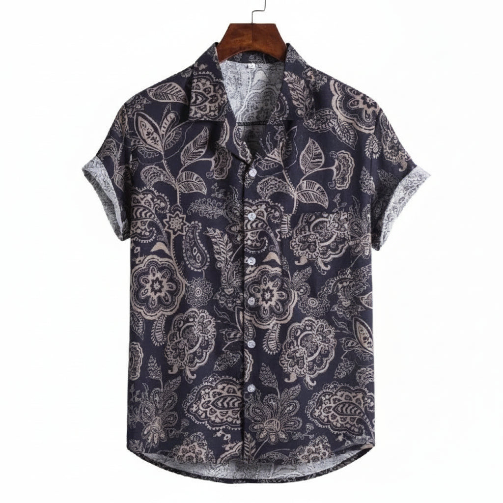 William | Heren overhemd met korte mouwen en print