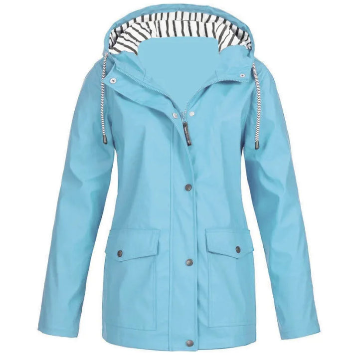 Zoey | Dames regenjas met capuchon en klepzakken