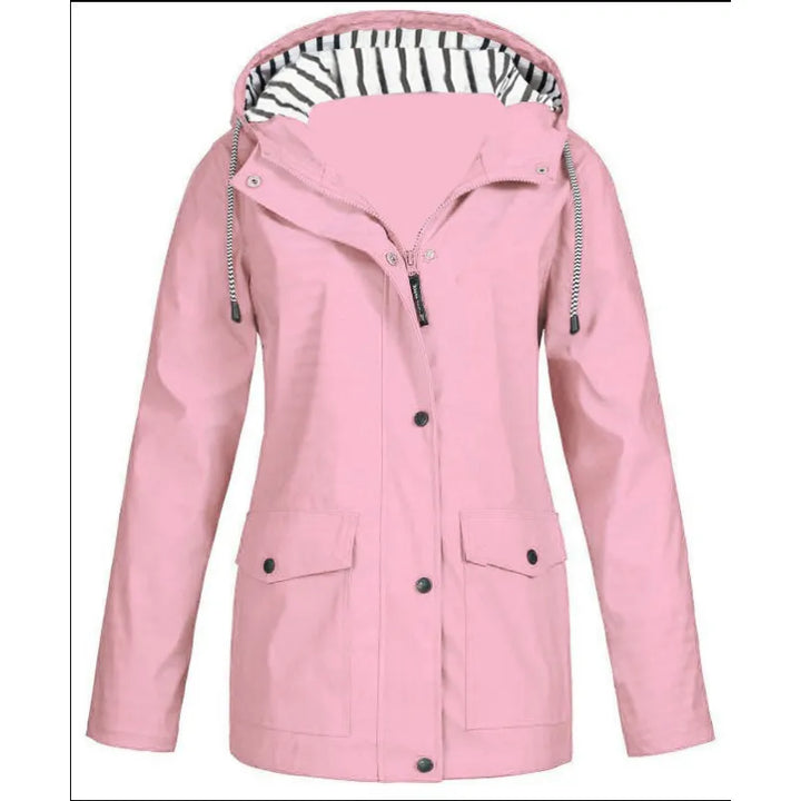 Zoey | Dames regenjas met capuchon en klepzakken
