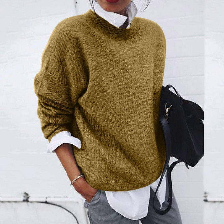 Dames Oversized Zachte Brei Crew Neck Trui