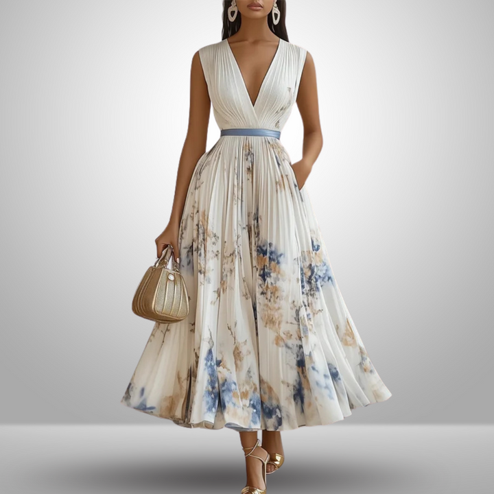 Claire | Dames Vloeiende Mouwloze Zomer Maxidress