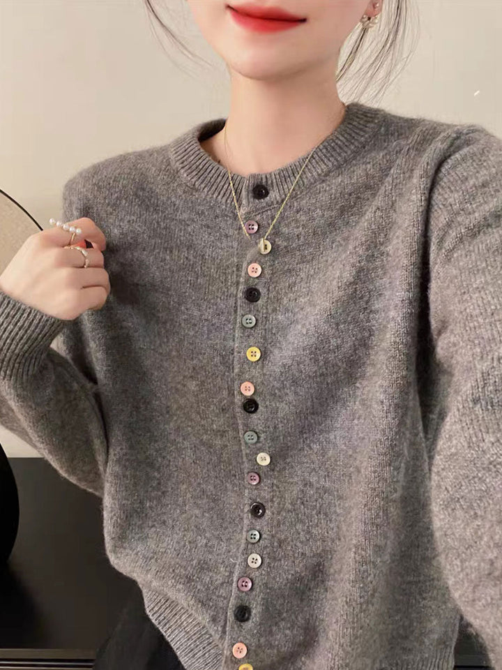Aaliyah | Elegante Knopen Gebreide Cardigan