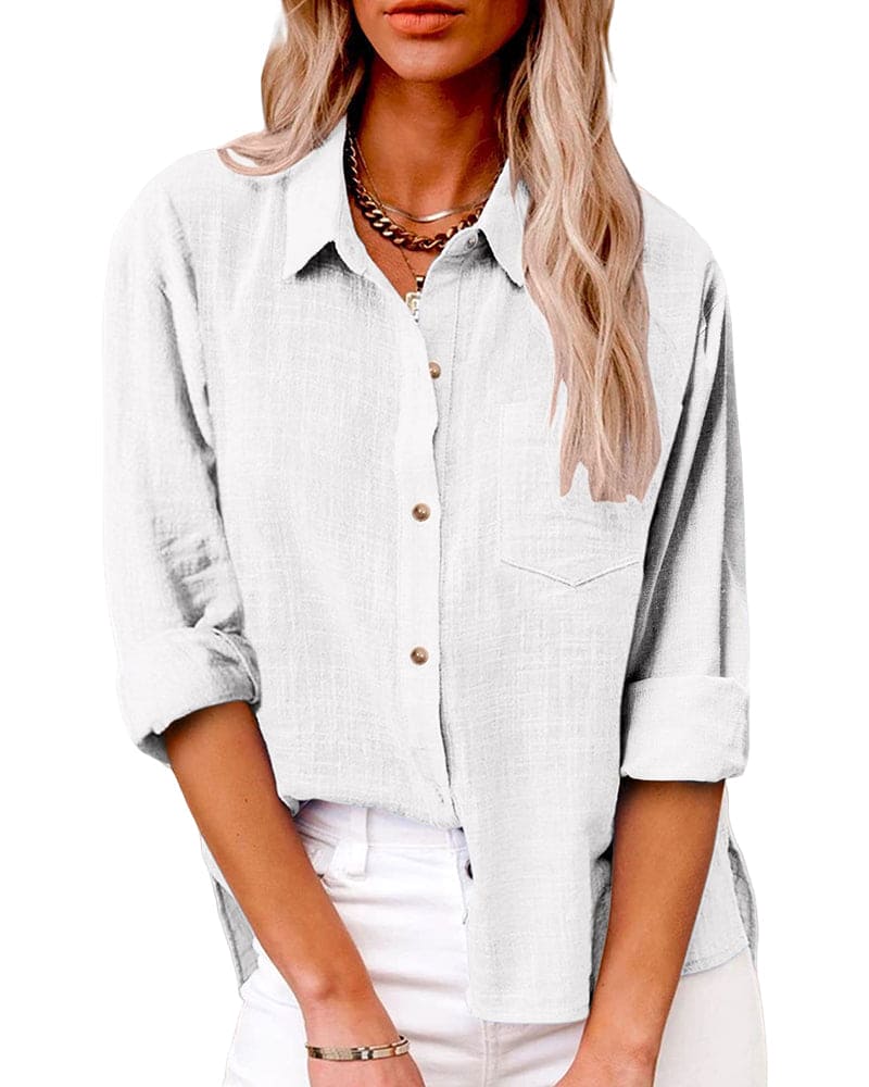 Stella | Stijlvolle Katoen-Linnen Blouse