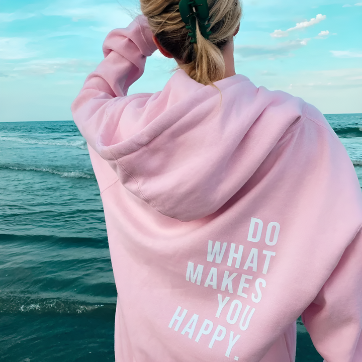 Unisex gelukkig sweatshirt met capuchon ( Voorverkoop )