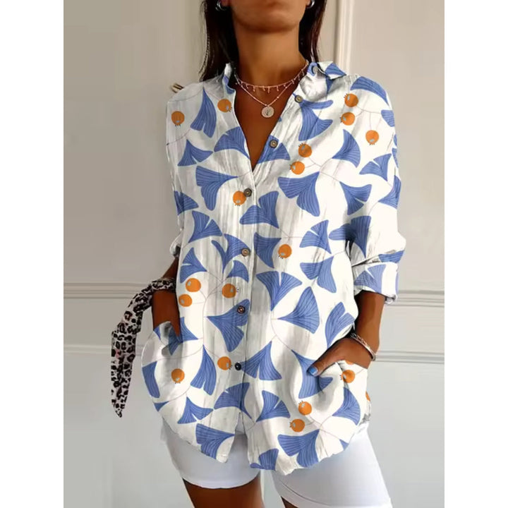 Bloemen Blouse met Knopen voor Dames