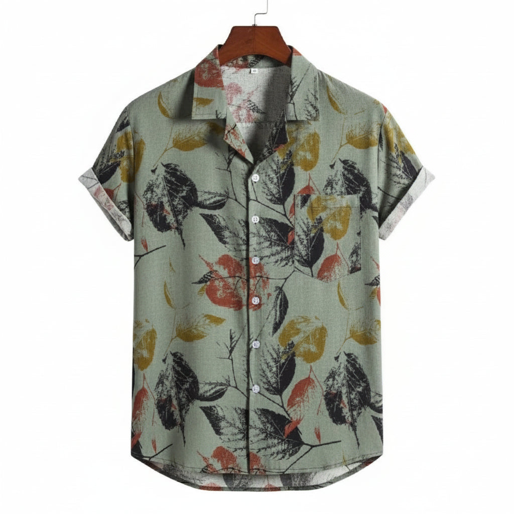 William | Heren overhemd met korte mouwen en print