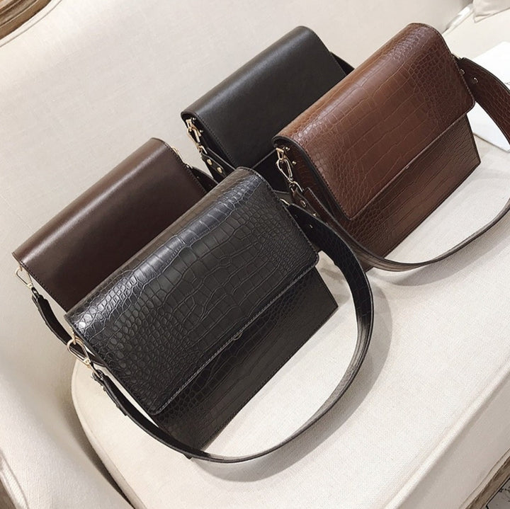 Diek | Compacte Croc Schoudertas - Crossbody