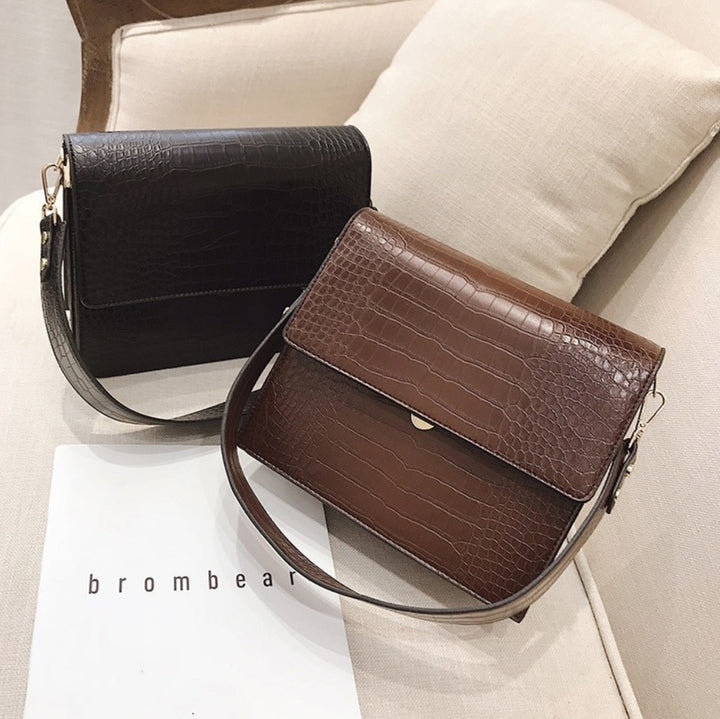 Diek | Compacte Croc Schoudertas - Crossbody