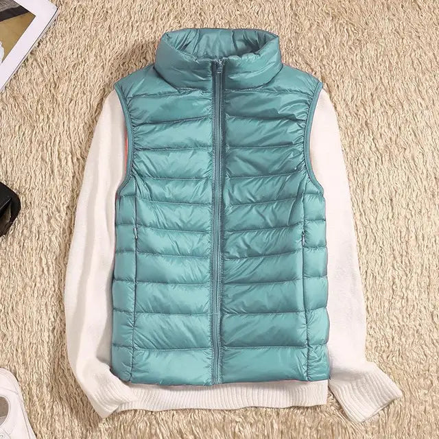 Paige | Dames Lange Gewatteerde Puffer Gilet met Ritssluiting