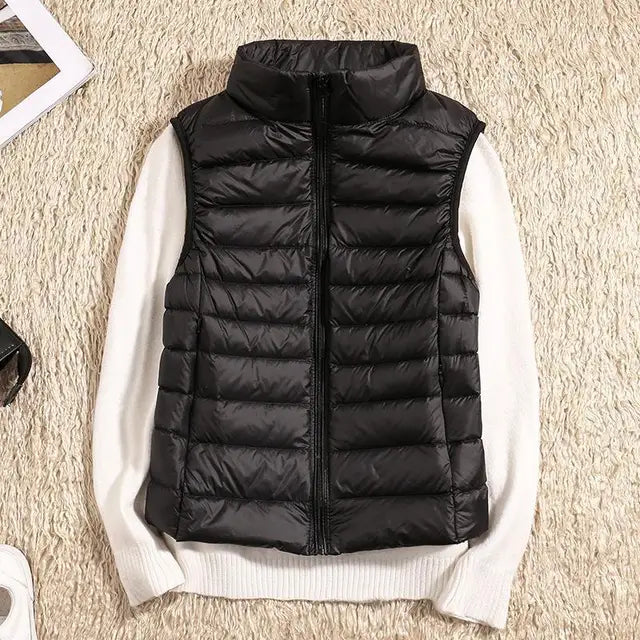Paige | Dames Lange Gewatteerde Puffer Gilet met Ritssluiting