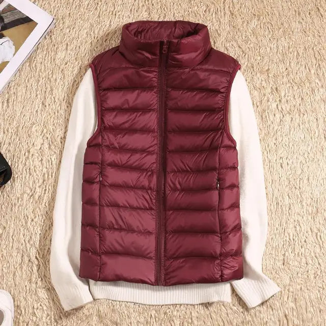 Paige | Dames Lange Gewatteerde Puffer Gilet met Ritssluiting