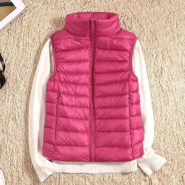Paige | Dames Lange Gewatteerde Puffer Gilet met Ritssluiting