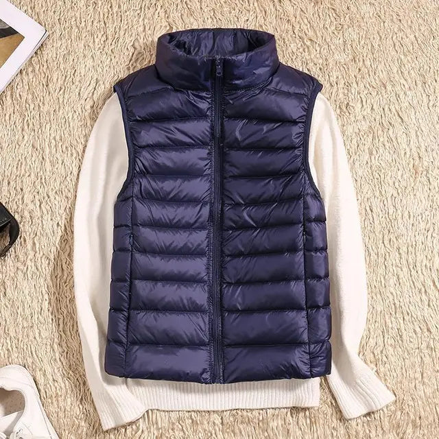 Paige | Dames Lange Gewatteerde Puffer Gilet met Ritssluiting