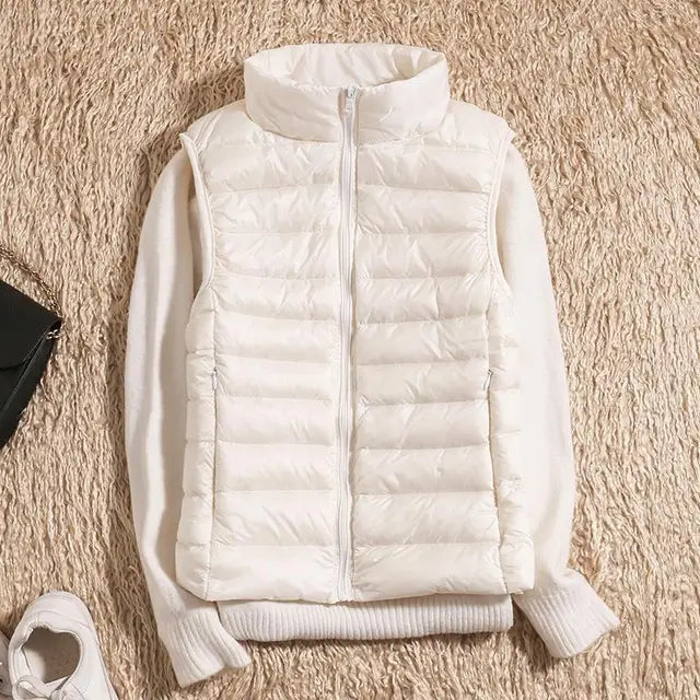 Paige | Dames Lange Gewatteerde Puffer Gilet met Ritssluiting