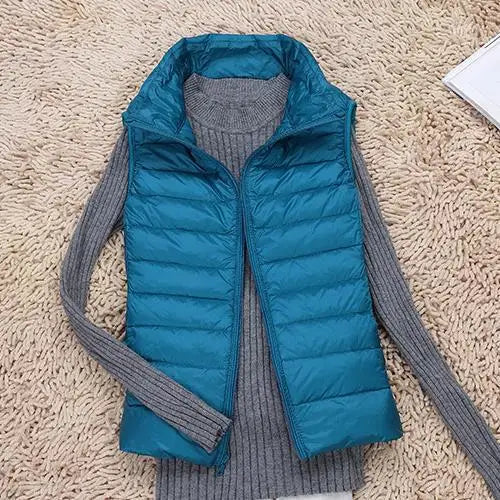 Paige | Dames Lange Gewatteerde Puffer Gilet met Ritssluiting