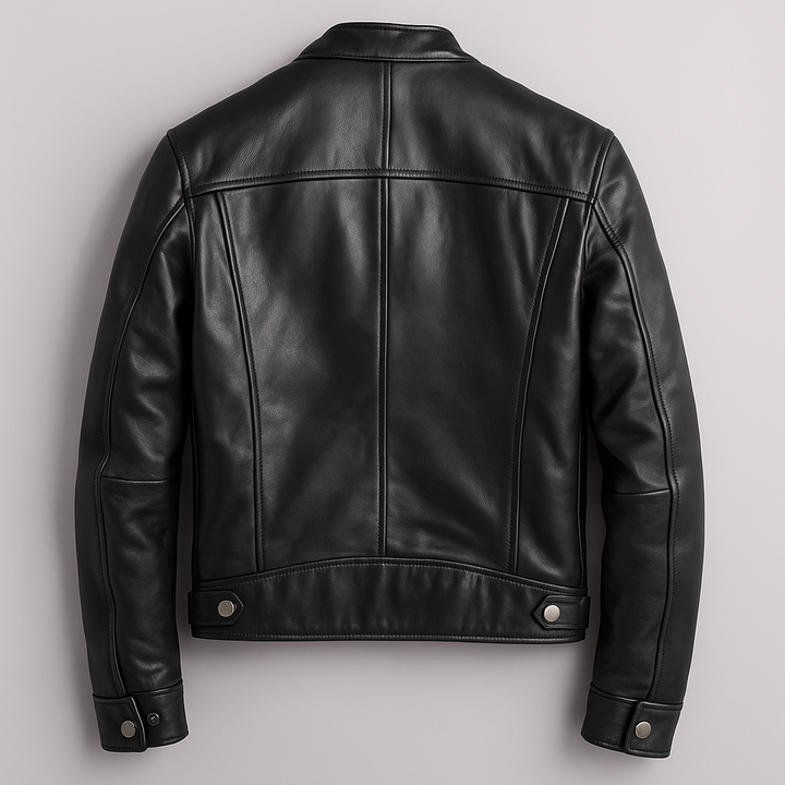 Heren Klassieke Faux Leren Zip-Up Jast